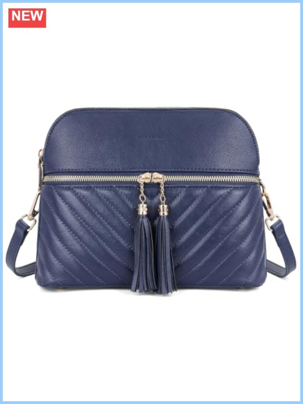 Quilted Vegan Leather Crossbody Bag Small Women's Purse RFID 3 Compartments